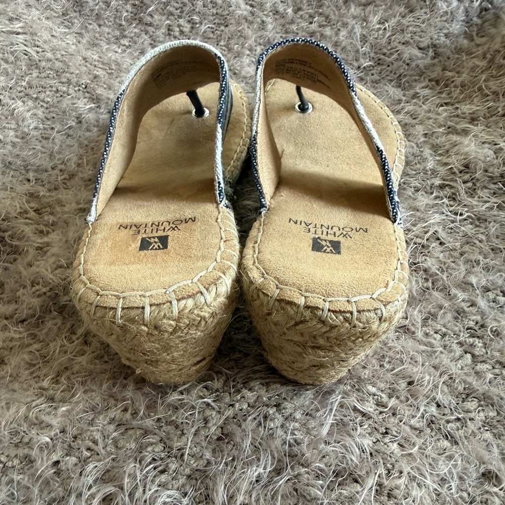 White Mountain Beachball Espadrille Wedge Thong Sandal - Sz 7.5 - NWOT - Picture 5 of 6